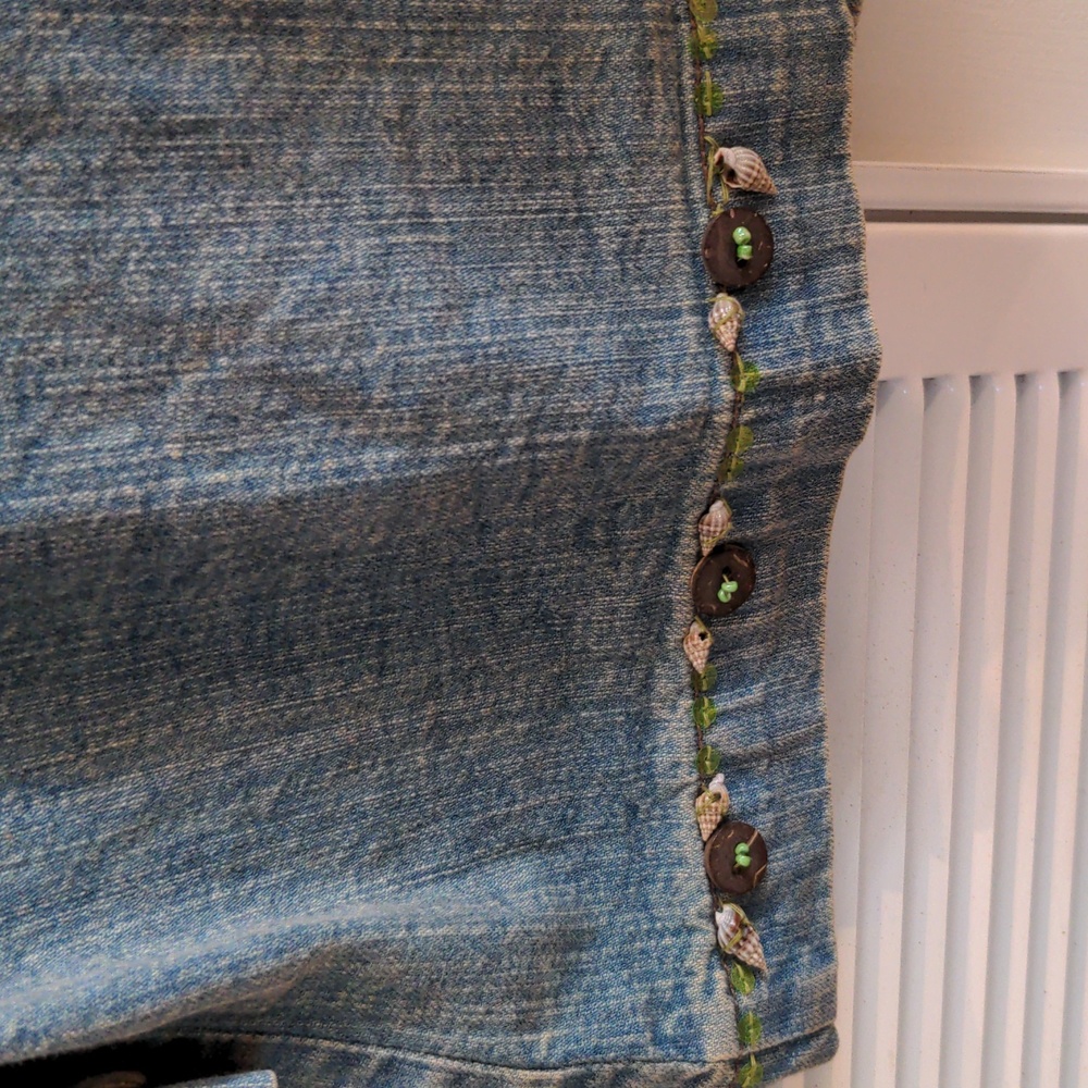 Euc Multiples Size M Denim Jacket Shell Button Tr… - image 7